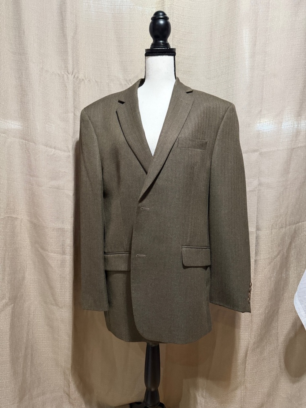 Izod Men's Olive Green-Brown Blazer with Notch Lapels 44R